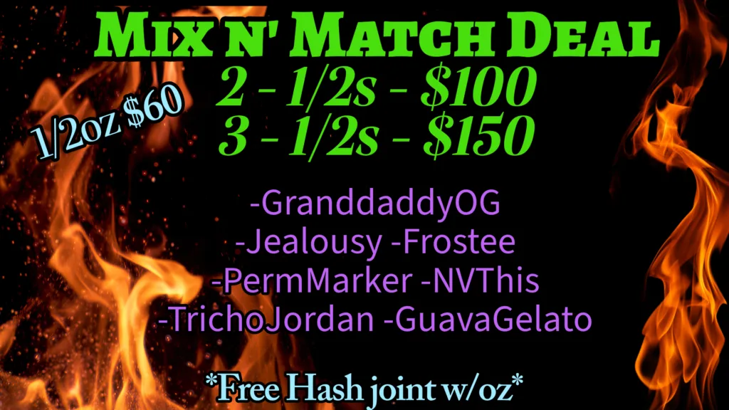 Promotional image for a medical cannabis deal: select ounces for $100