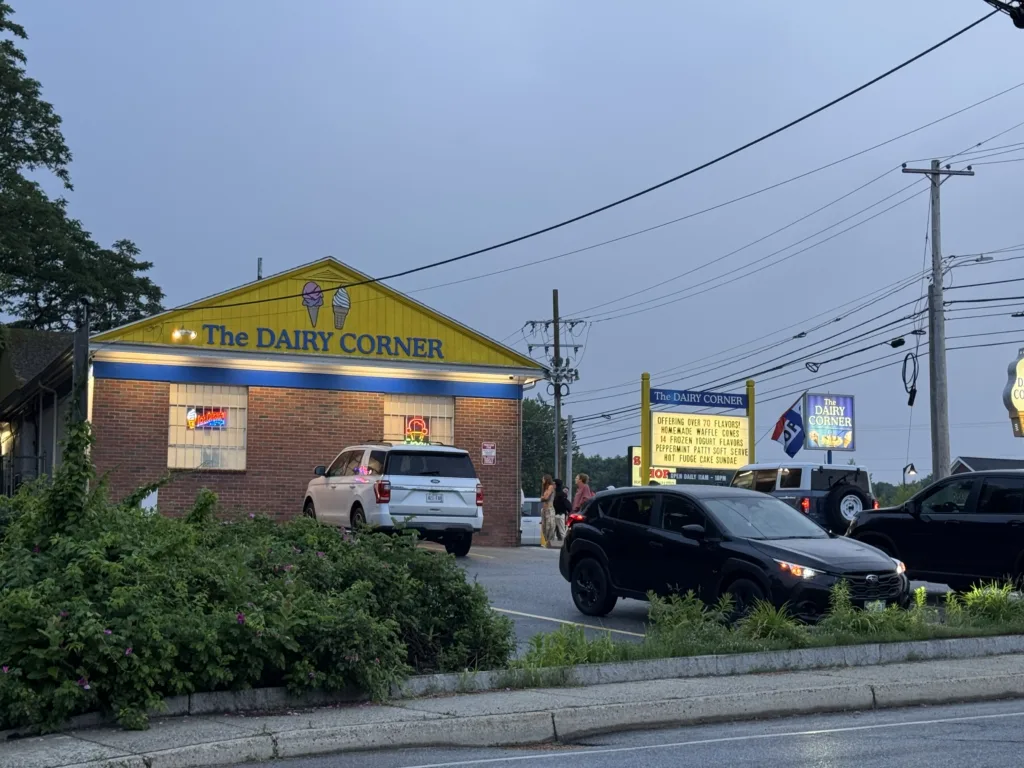 Tried and True medical cannabis delivery stop at The Dairy Corner ice cream shop in Scarborough Maine.